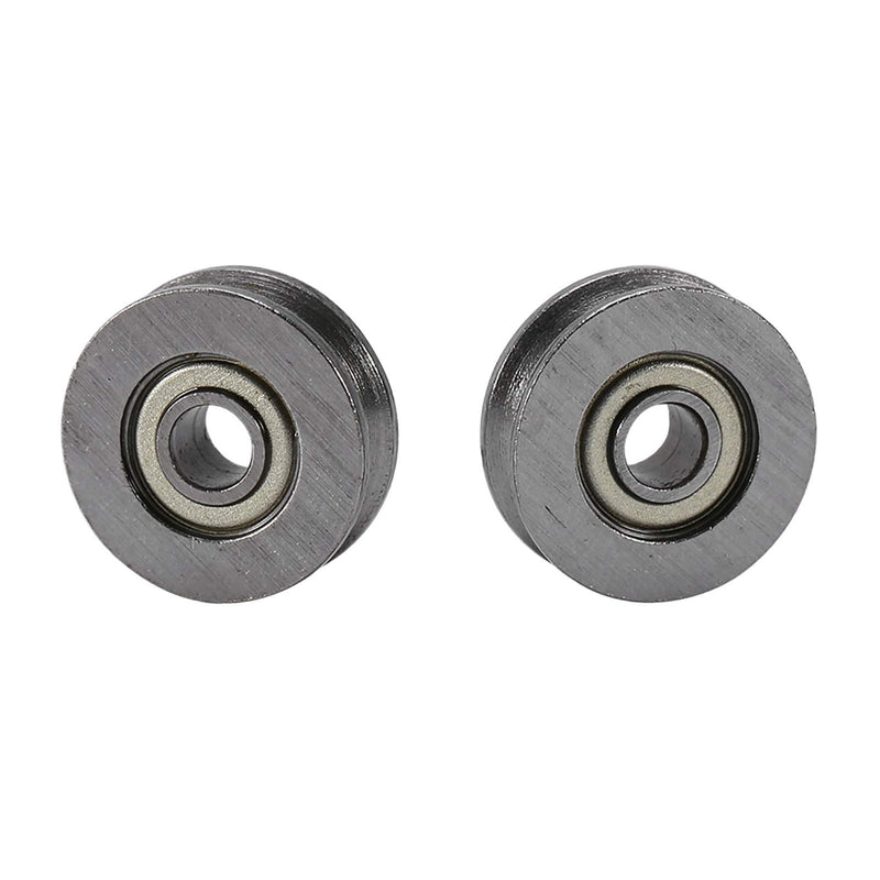 V Groove Bearing, Small Grooved Bearing Pulleys 3x12x4mm, V Groove Track Wheels, Small Fixed Pulley Bulk, V623zz Carbon Steel Replacement for Rail Track Linear Motion System, 20pcs