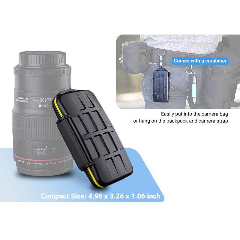 6 Slots CF Card Holder, CF Card Case, Professional Water-Resistant Anti-Shock CF Card Protector Storage for Canon 400D 350D 50D 40D 30D 7D Mark II 7D 5DS R 5D Mark IV III II 1D Mark II Nikon D810 D800