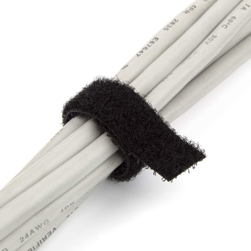 Fire Retardant Reusable Cable Ties Roll, Heat Resistant Ties, Cut to Length Roll, 1/2" Wide, 16 Feet Long - Black 1/2" x 16' Black