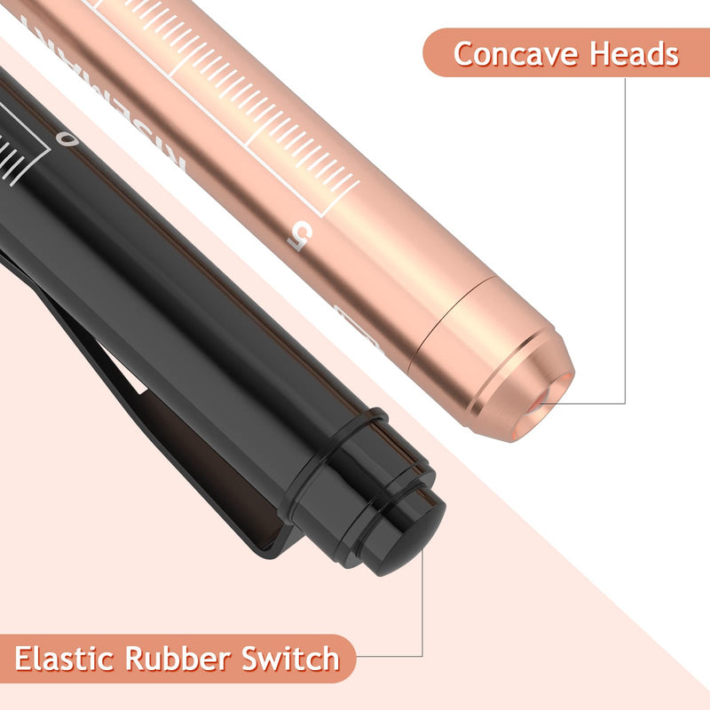 Diagnostic Light Medical Pupil Light, RISEMART Reusable LED Penlight with Pocket Clip as Nurses Doctors Students Penlight(Black, White and Rose Gold) Black, White and Rose Gold
