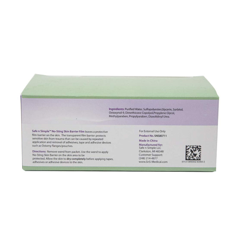 Safe n' Simple No-Sting Skin Barrier Film Wand Applicator, 25 Count Skin Barrier Film (Wand) – Skin Protective Film