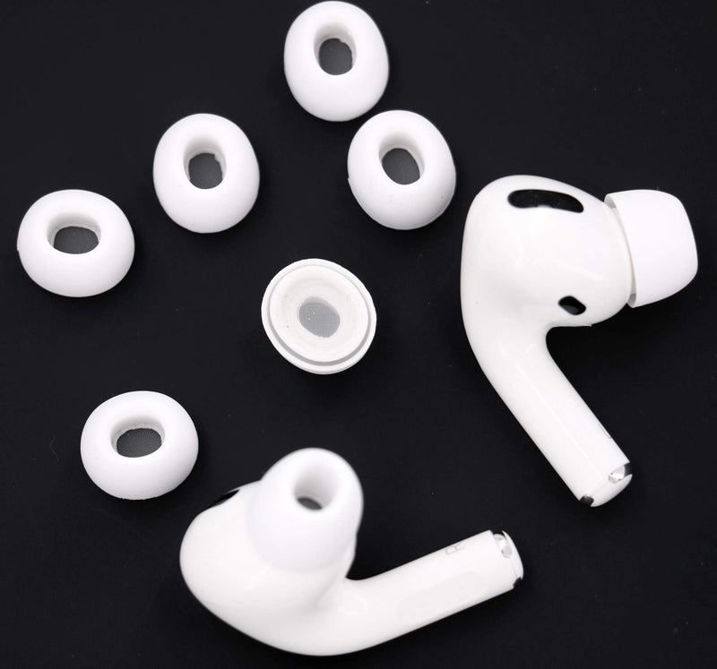 IiEXCEL Compatible with AirPods Pro Ear Tips Ear Buds, 3 Pairs Small Size Replacement Silicone Rubber EarTips Buds Gel Skin Cover Accessories for AirPod Pro - Small White S