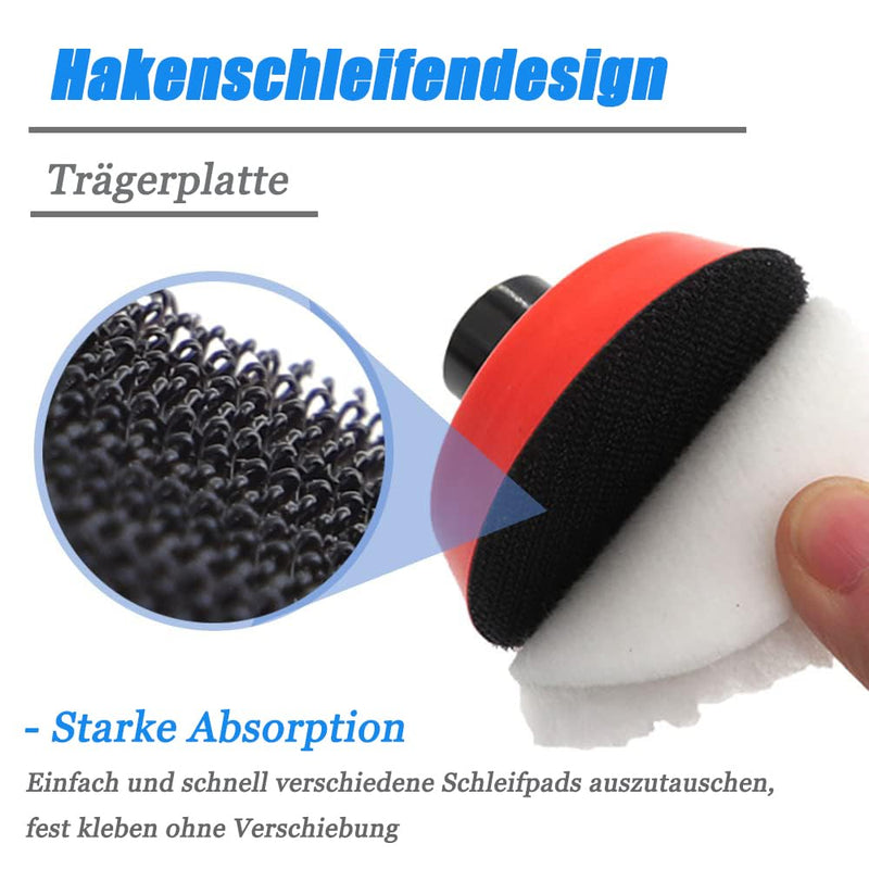 Mesee 3 pieces sanding plate polishing plate, M14 thread polishing pad adapter, sanding disc pad kit, Velcro sanding plate support plate for orbital sander, polisher, sanding pad - 1 inch/2 inch/3 inch