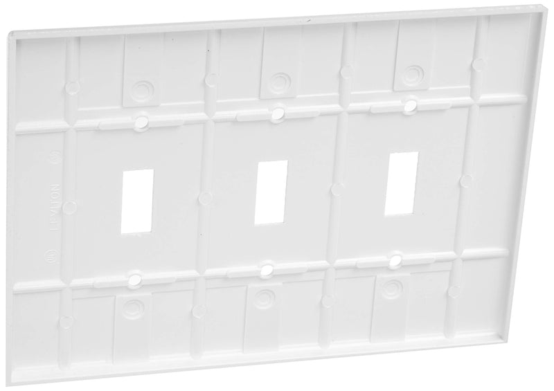 Leviton 88111 3-Gang Toggle Device Switch Wallplate, Oversized, Thermoset, Device Mount, White 1 Pack