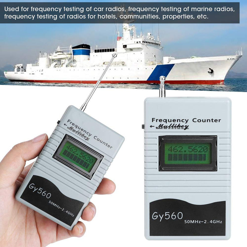 Akozon Frequency Counter, GY560 Portable Frequency Counter from 50 MHz to 2.4 GHz Two Way Radio Frequency Measuring Tool Automatic Shut-Off for Car Boat