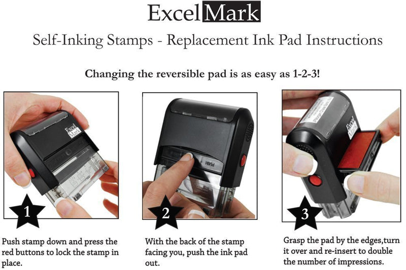 Corrected Self Inking Rubber Stamp - Red Ink (ExcelMark A1539)