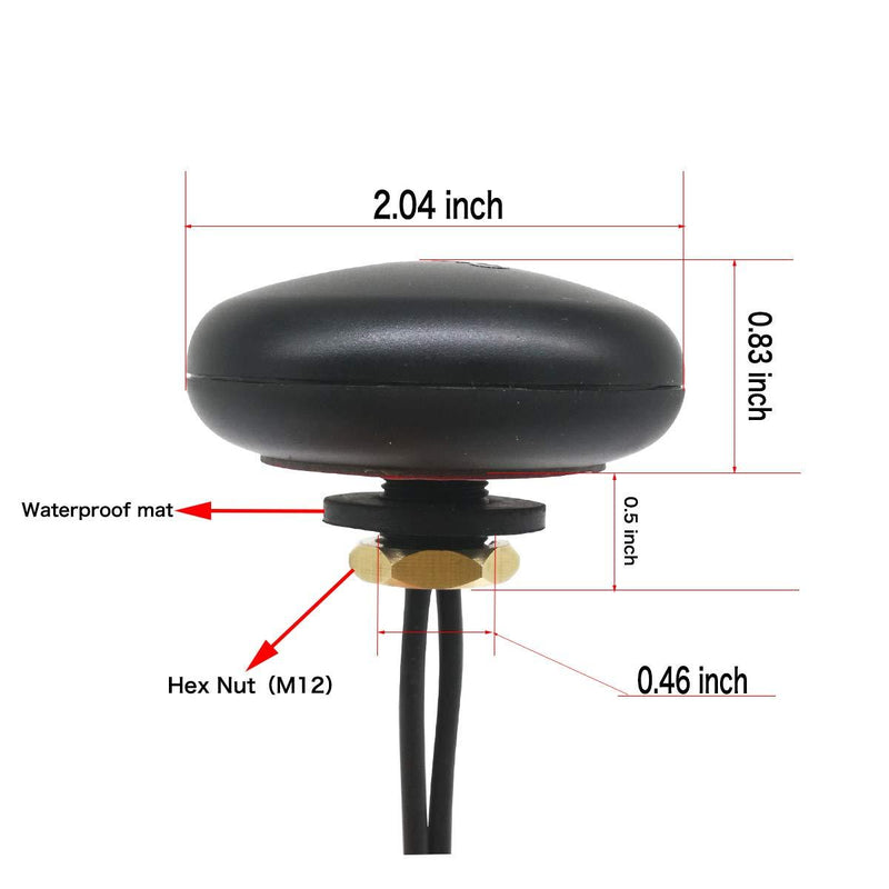 2G 3G 4G LTE Antenna BD GSM GPS Combined Antennas Outdoor Screw Mount Combo Mimo Antenna 3.5dbi with Dual SMA Male Connector 9.8ft RG174 Coaxial Cable