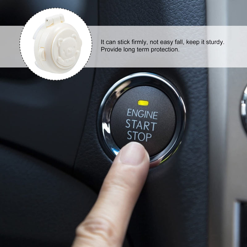 DOITOOL Children Safety Button Security Lock, 4Pcs Child Proof Car Washing Machine Computer Key Start Protection Cover, Baby Safety Prevent Pressing Device for Stove Refrigerator Washer (White)