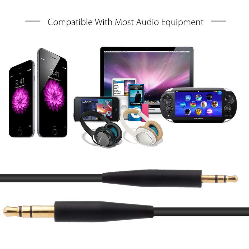 Replacement Audio Cable Cord Wire Compatible with Bose SoundTrue Soundlink Bose Quietcomfort 25 QC25 QC35 On-Ear 2 OE2 OE2i Headphones (No Mic)