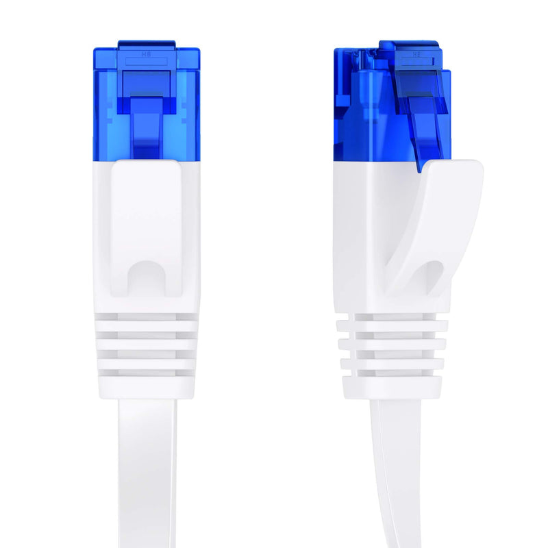 KabelDirekt – Ethernet Cable & Cat 6 Flat Network Cable/cord – 25ft – RJ45 gigabit cable – highly flexible, suitable for permanent installation – ideal for 1Gbps networks/LANs; black/blue 25 feet