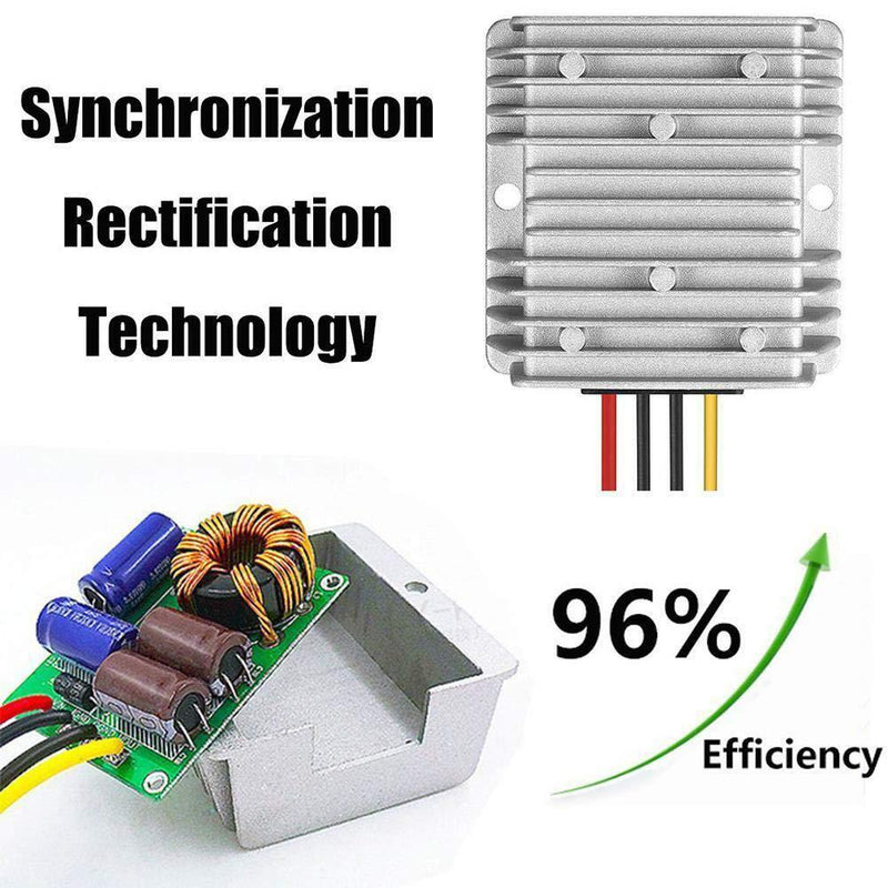 SUPERNIGHT DC/DC Waterproof Converter Regulator 48V Step Down to 12V 10A 120W for Golf Cart Power Module and Club Car 48V to 12V 10A