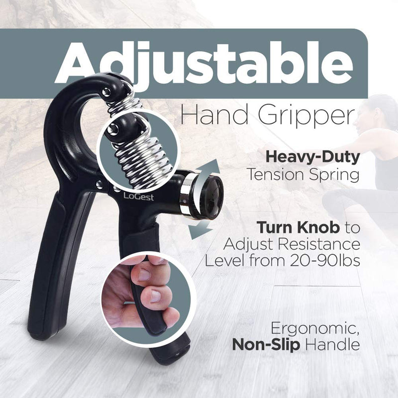 Hand Grip Strengthener Set Forearm Adjustable Resistance Hand Gripper, Finger Exerciser, Finger Stretchers, Grip Rings Hand Exerciser, Stress Relief 14 Piece Set