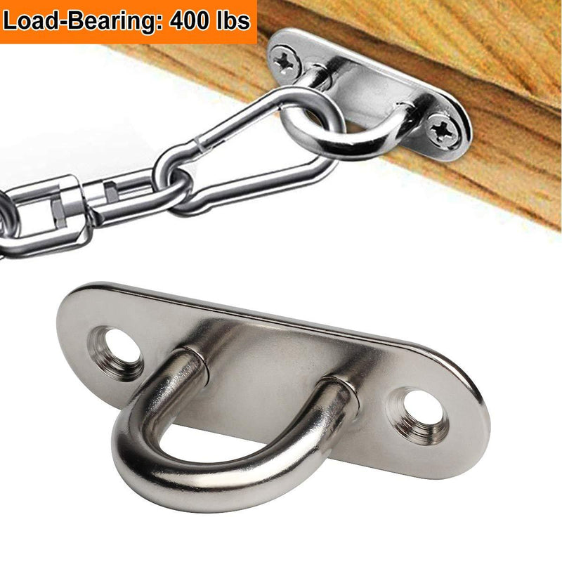 WOFTD 4-Pack M8 Strip Type Eye Plate 3.1 inch 304 Stainless Steel Ceiling Hook Ring Hooks with Enclosed Hook Boat Rigging Heavy Duty Ceiling & Wall Mount Hanging Hardware Fitting 3.1" M8, 4-Pack