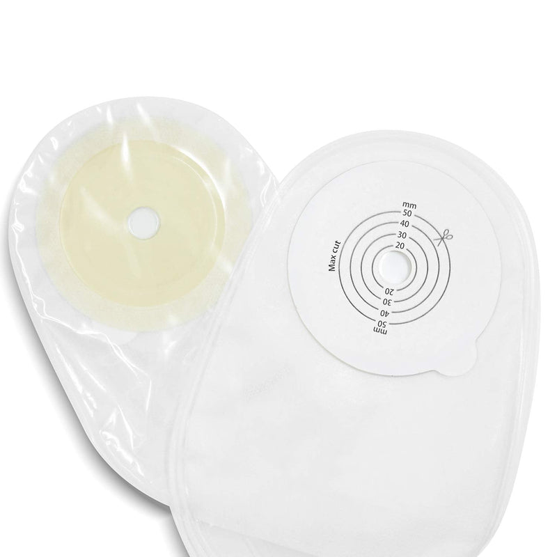 OSTUPMED 15 Pcs Urostomy Bag, Ostomy Bags with Closure for Colostomy Ileostomy Stoma Care, Cut-to-Fit 3/4"-2(10-50mm)