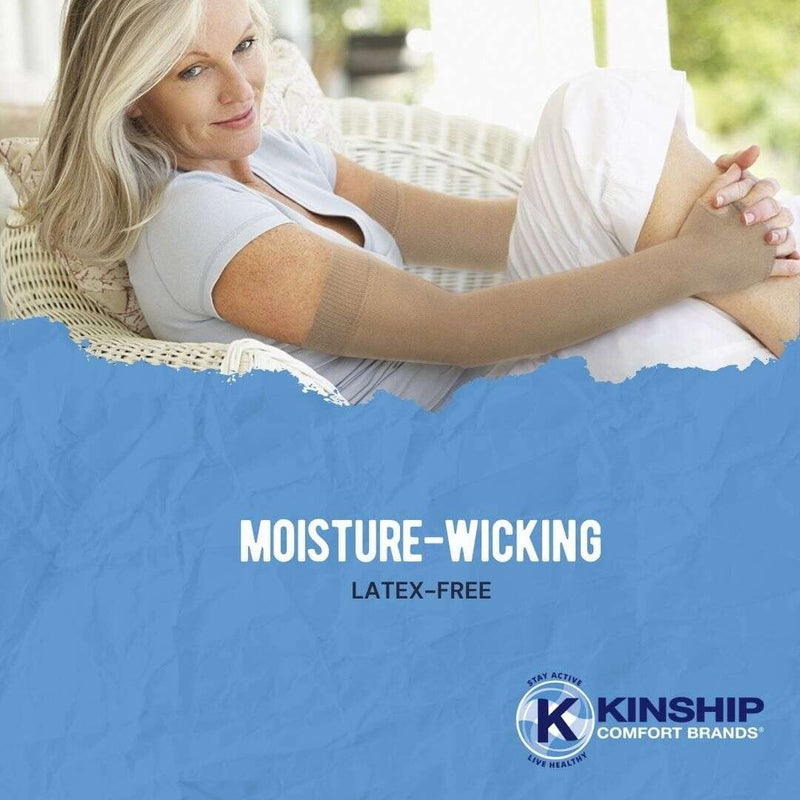 Kinship Comfort Brands Arm Skin Protector Sleeves. Keep Arm Skin safe from Abrasions, Bruising, Thin Skin Tears, and UV/Sun. Nude (2 Pair) Medium (2 Pair)