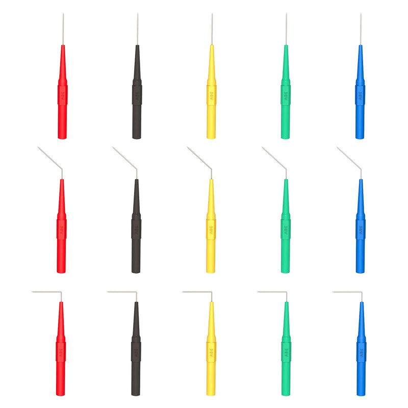 Goupchn Back Probe Kit 20PCS Banana Plug to Copper Alligator Clip Automotive Test Leads Set with 3 Configurations Back Probe Pins for Car Repairing Diagnostic 5 Colors P1920