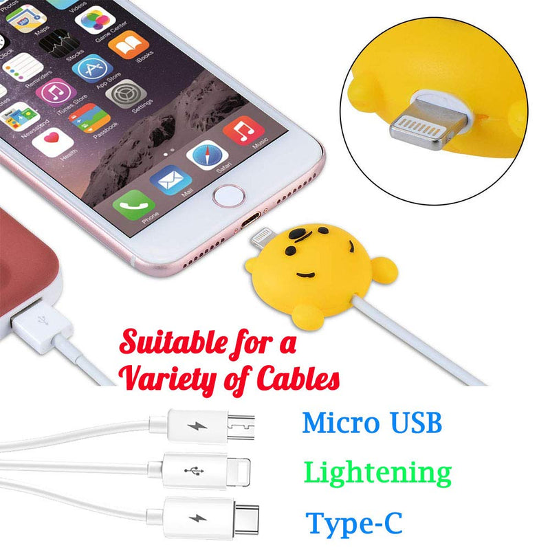 ZOEAST(TM) 3pcs Cartoon Animal Fruits Protector USB Charger Saver Charging Data Earphone Line Protector Compatible with All iPhone iPad iPod and Most Android Phones (Dinosaur Fish Unicorn) Dinosaur Fish Unicorn