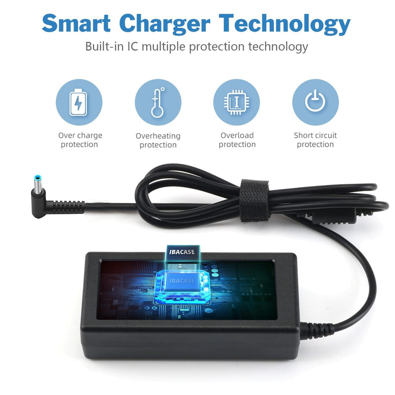Charger for Hp is 13252 Laptop Power Cord Supply Replacement 65W 45W for Hp Pavilion Spectre Envy X360 11 13 15 Zbook Elitebook 820 830 840 850 G3 G4 G5 G6 G7 213349-109 741727-001 AC Adapter Blue Tip