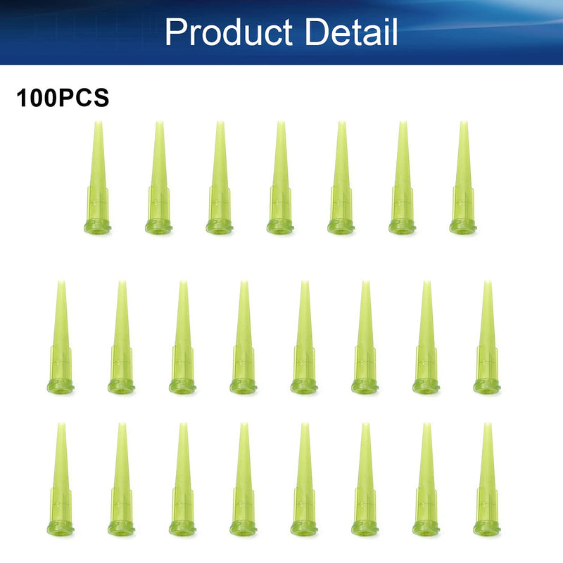Auniwaig 100PCS Plastic Tapered Pinhead 14 Gauge TT Adhesive Dispensing Tip 1.6mm Tip ID Smoothflow Tapered Tips Dispensing Needle Tips Accessory Parts for Glue Epoxy Dispensing 14 Gage