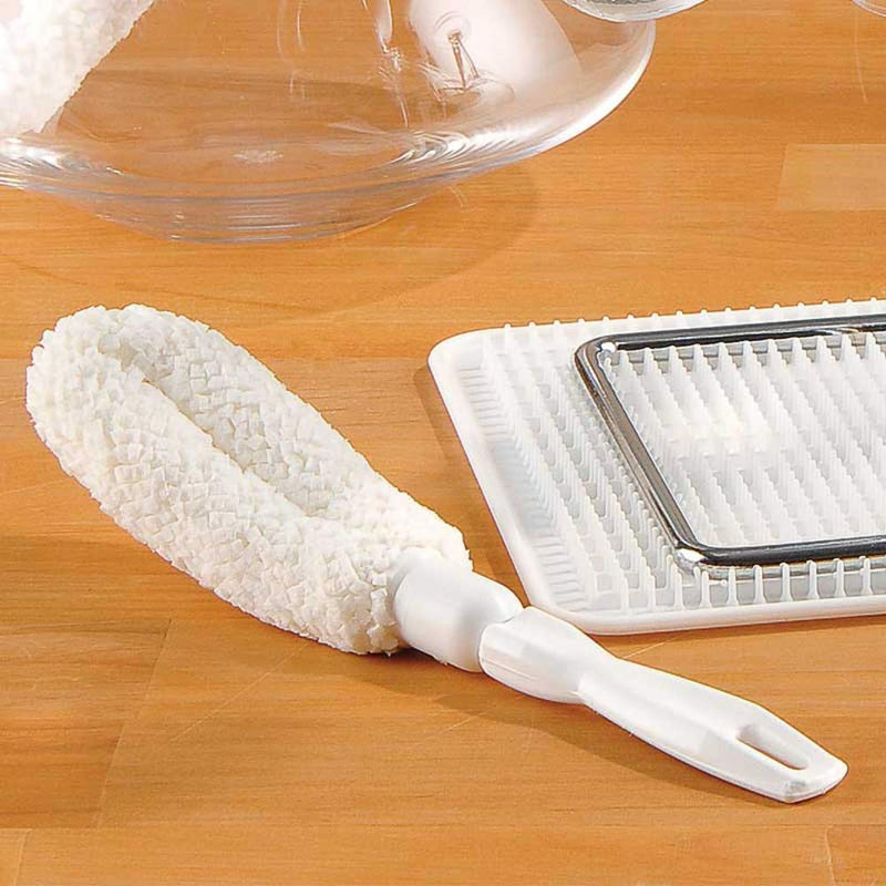 FryOilSaver Co, B61C Flute and Stemware Wine Glass Cleaning Brush, Non Scratch Foam Bristle Brush for Cleaning Crystal Glasses