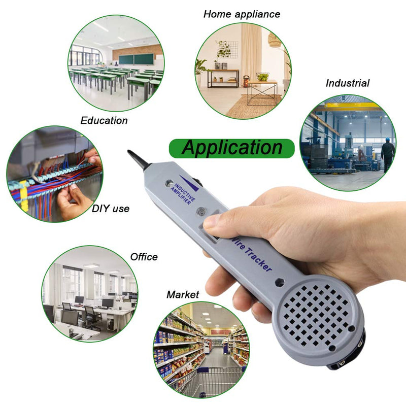 Tone Generator Kit, Wire Tracer Circuit Tester, Tone Tracing Probe Kit, 200EP High Accuracy Cable Tester, Line Finder Toner Inductive Amplifier Variable Tone Generator for Network Cable Collation