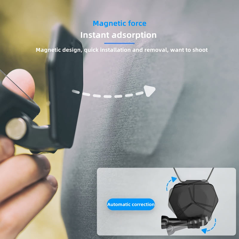 REYGEAK Magnetic Action Camera Mount for GoPro, Adjustable Snap Mount Magnetic Fence Mount Compatible with GoPro Hero 11 Black Hero 10/9/8/7/6/5, DJI Osmo Action 3, Insta 360 and Most Action Cameras