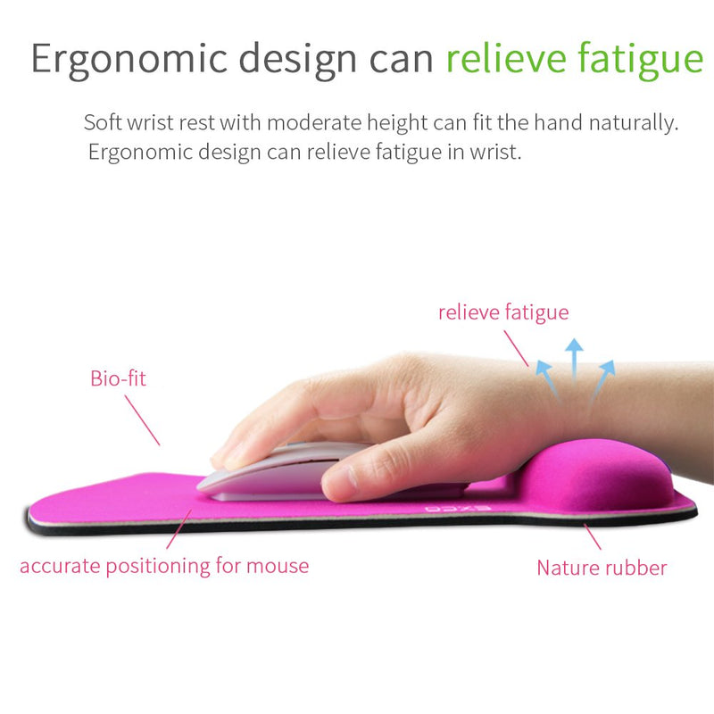 Pink Cute Mouse Pad Computer Office Mousepads with Wrist Support Rest EXCOVIP Keyboard pad, Non-Slip Rubber Base for Laptop Desktop A-pink rest pad