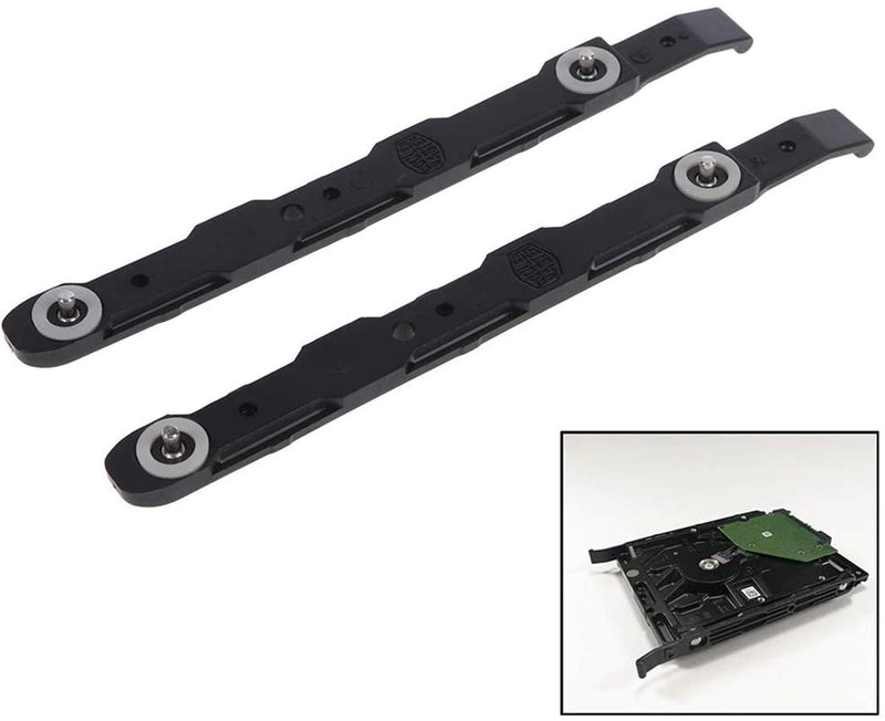 Uoeo 8 Pack Chassis Hard Drive Mounting Plastic Rails Chassis Hard Drive Rails, Black