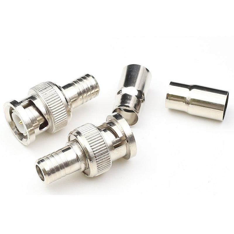 ANHAN BNC Male Crimp Connector BNC Male Coax Adapter for Security Camera CCTV Coaxial cable 2Packs