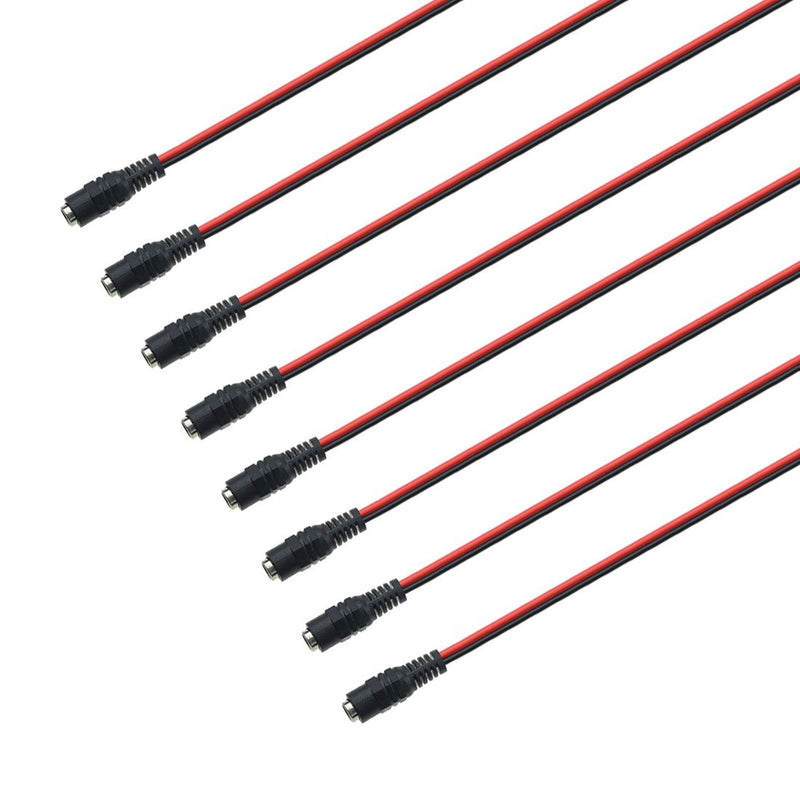 WMYCONGCONG 20 PCS DC Power Pigtail Cable Female Connector 2.1x5.5mm for CCTV Security Camera and Lighting Power