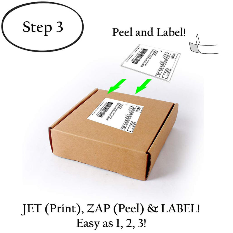 JETZAP Pre-Cut 4” x 6” [15x10cm] Laser/Ink Jet Printer White Shipping Labels Load-Ready [Not in Sheets] Adhesive Sticker Matte Opaque Smudge-Free Jam-Free All Printer Compatible Labels - 100 Pack