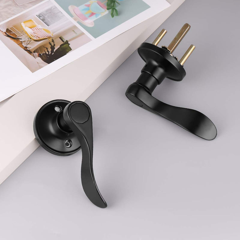 Gobrico Black Door Handles Drop Style Interior Door Knobs Hallway Closet Door Handles Locks Keyless 1Pack 1 Pack