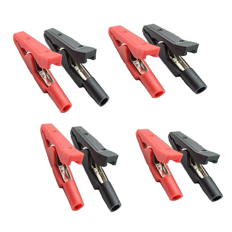 10Pcs 2mm Insulated Mini Test Alligator Clip With 2mm Female Banana Jack Red Black Insulated Safety Multimeter Test Leads Alligator Clips Plug Connectors