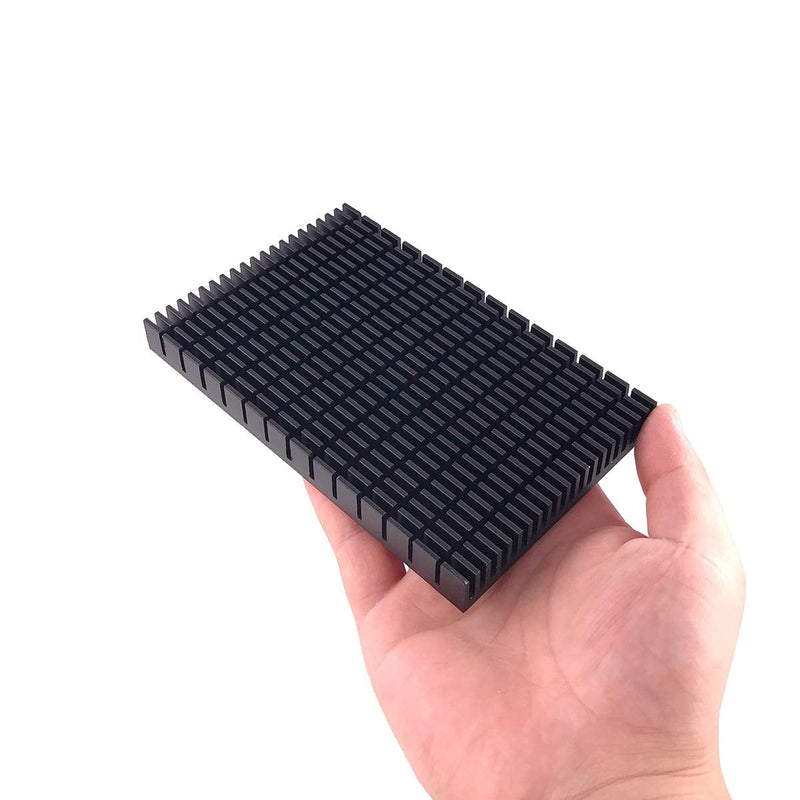 Awxlumv Aluminum Large Heatsink 5.9 x 3.6 x 0.59 Inch /150 x 93x 15 mm Black Heat Sinks Fins for Cooler PCB Board LED Motherboard (2 Pcs) 2 Pcs