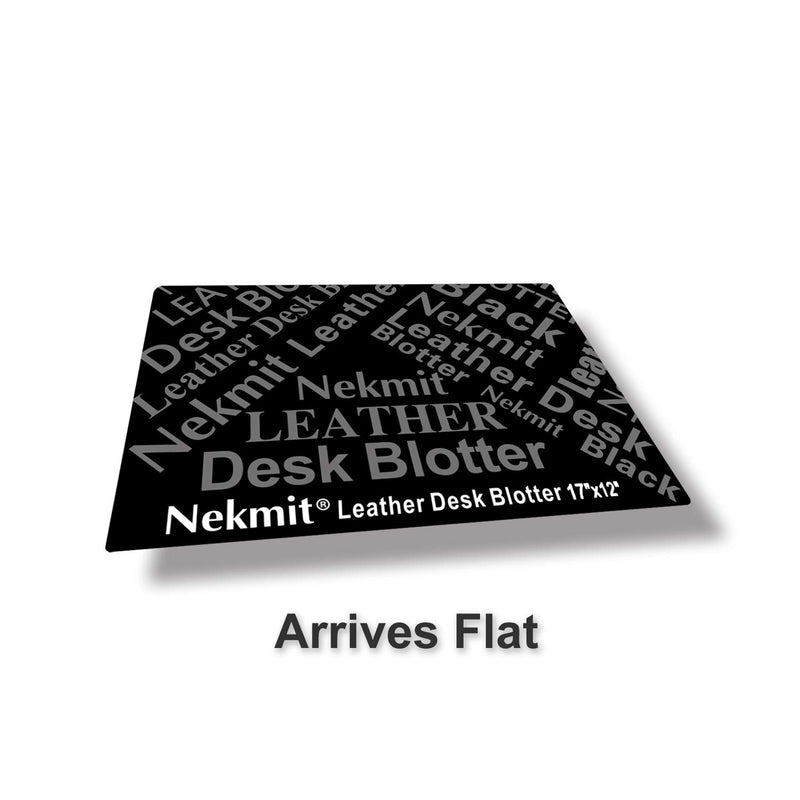 Nekmit Leather Desk Blotter Pad 17 x 12 Inches, Flat, Non-Slip, Waterproof, Black 17" x 12"