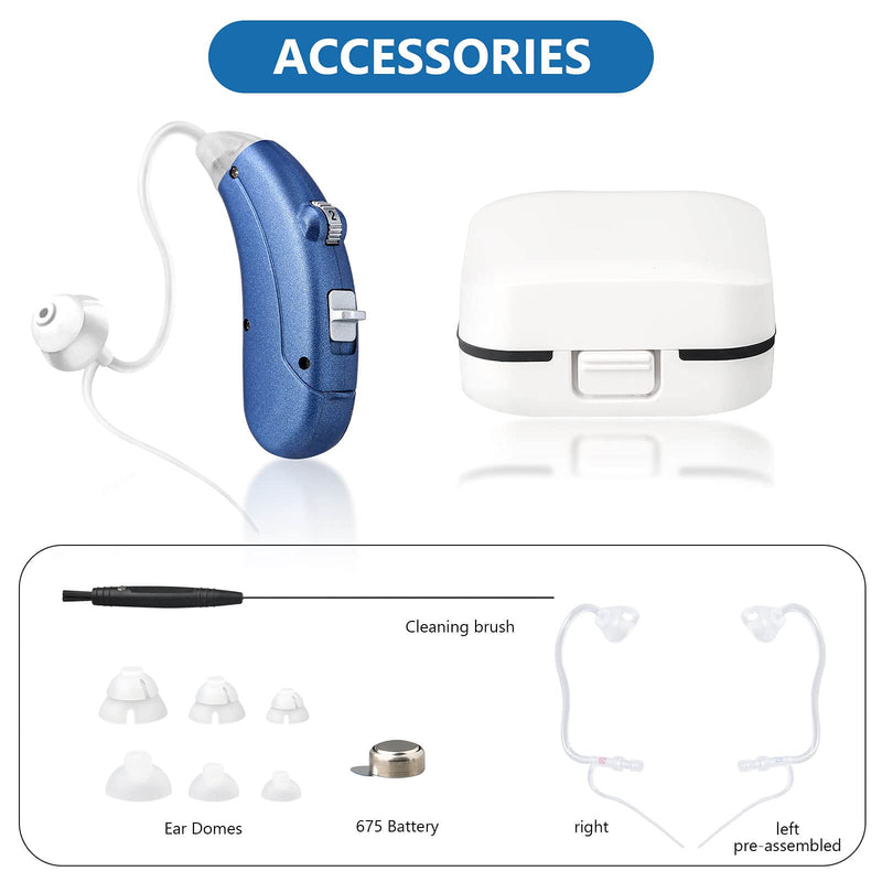 Hearing Amplifier for Seniors Adults Noise-Cancelling - Miracle Ear Digital Personal Sound Amplifier Devices with Volume Control As Seen On TV Hearing Aid Cleaning Tools Included (Fit Either Ear) Left pre-Assembled