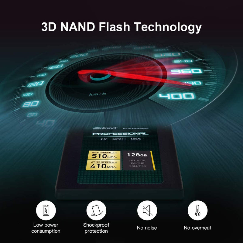 Inland Professional 3 Pack 128GB SSD SATA III 6GB/s 2.5" TLC 3D NAND Internal Solid State Drive (3x128GB) 128GB x 3