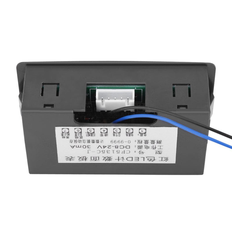 Digit Counter, DC 8-24V 4 Digit LED Digital Display 0-9999 Up/Down Plus/Minus Panel Counter Meter with Cable (Blue)