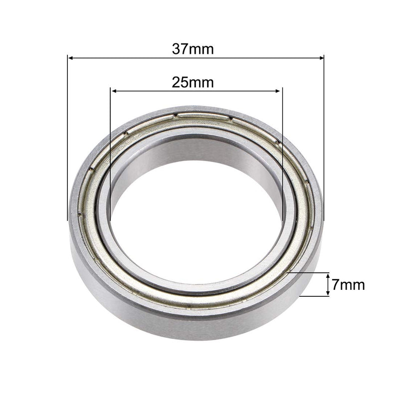uxcell 6805ZZ Deep Groove Ball Bearing 25x37x7mm Double Shielded ABEC-1 Bearings 1-Pack