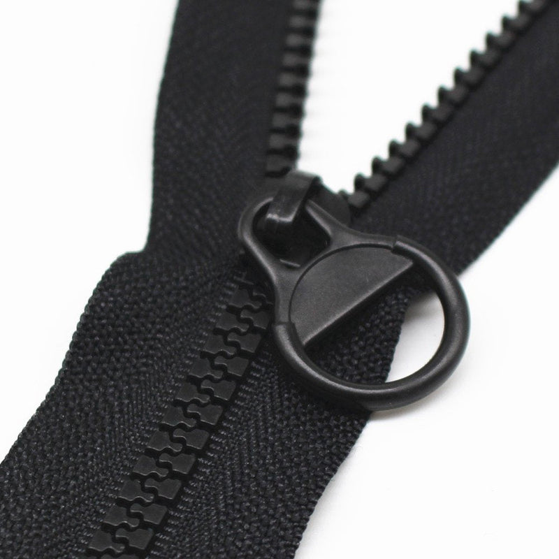 YaHoGa #5 Plastic Zipper by The Yard Bulk Black 5 Yards with 10pcs Ring Sliders for DIY Sewing Tailor Crafts Bags Tents (Black 5 Yards)