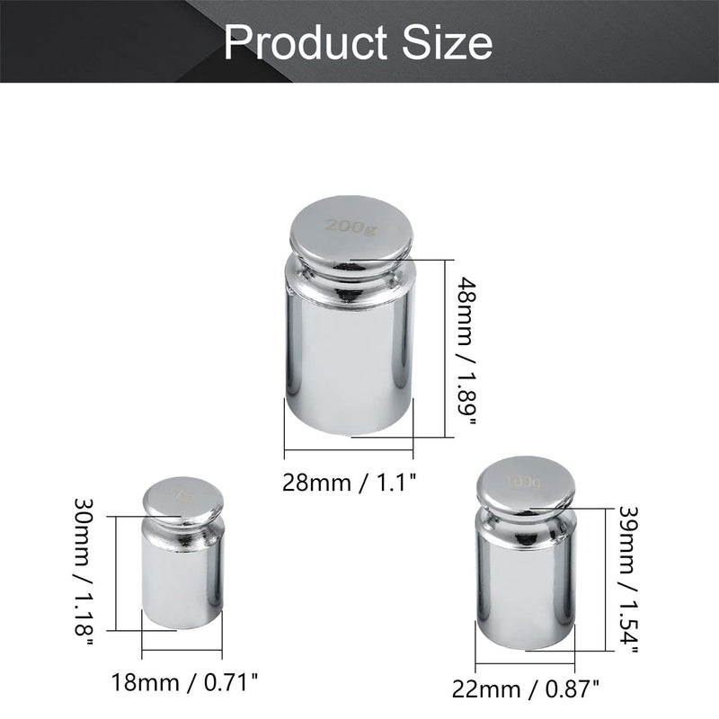 Utoolmart Calibration Weight Set 200g 100g 50g M1 Precision Chrome Plated Steel for Digital Balance Scales 1 Set 1pcs 200g+100g+50g M1
