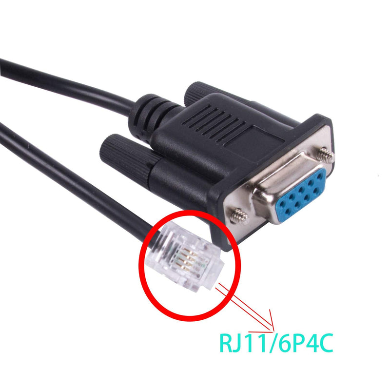DB9 to RJ11 RJ12 Cable for Skywatcher EQ6 EQ5 HEQ5 EQMOD ASCOM PC to Connect The Synscan HC Upgrade (6ft/180cm, DB9 to RJ11/6p4c) 6ft/180cm