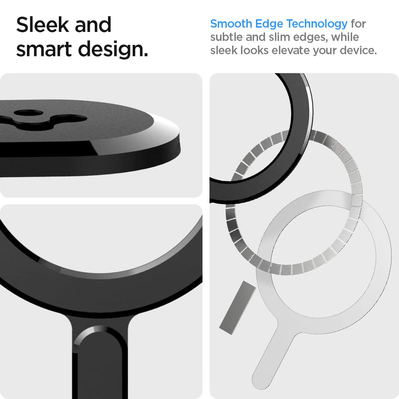 Spigen Magnetic Ring Plate (MagFit) Adapter for Magsafe Stickers, MagSafe-Compatibility with EZ-Fit Kit [Add MagSafe Compatibility to Non-MagSafe Case ] 1 Pack - Black