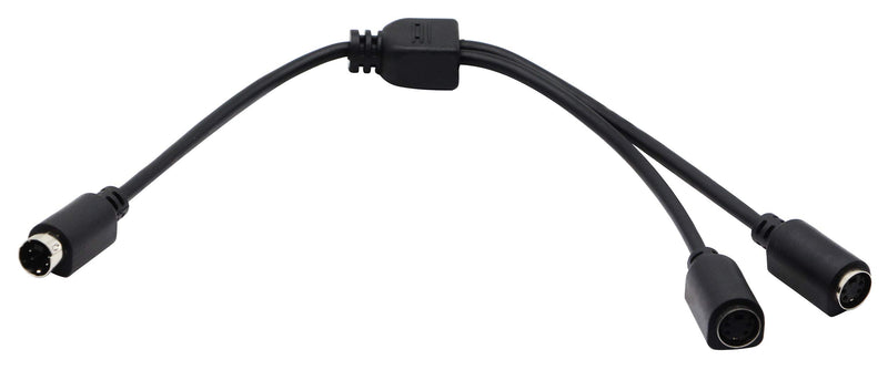 zdyCGTime S-Video 4 Pin Mini DIN Y Splitter Connector Cable 4 Pin Mini DIN S-Video Male to 2 Female Y Splitter Extension Adapter Cable for SVHS/S-Video Cable(28CM/11Inch)