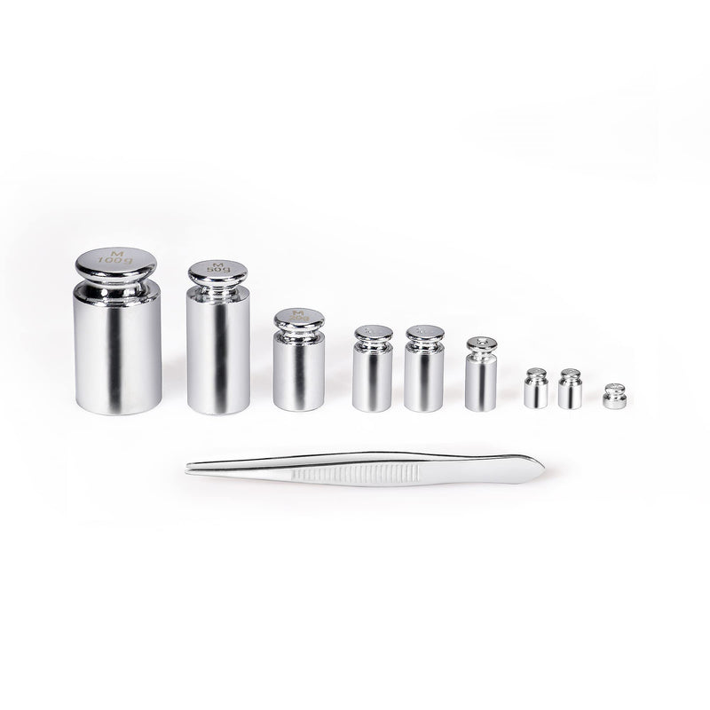 ACCT Calibration Weight 1g 2g 5g 10g 20g 50g 100g Calibration Weight Set for Digital Scales Small Weights for Crafts 1 Piece Calibration Weight Tweezers (Silver) Large