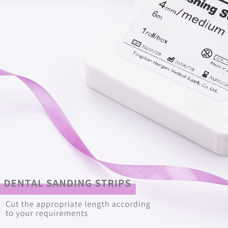faruijie Dental Polishing Strip - Dental File for Teeth Deep Teeth Cleaning Tool Teeth Abrasive Finishing Strip Sanding Grinding Dental Sandpaper 4mm x 6M Roll-Red