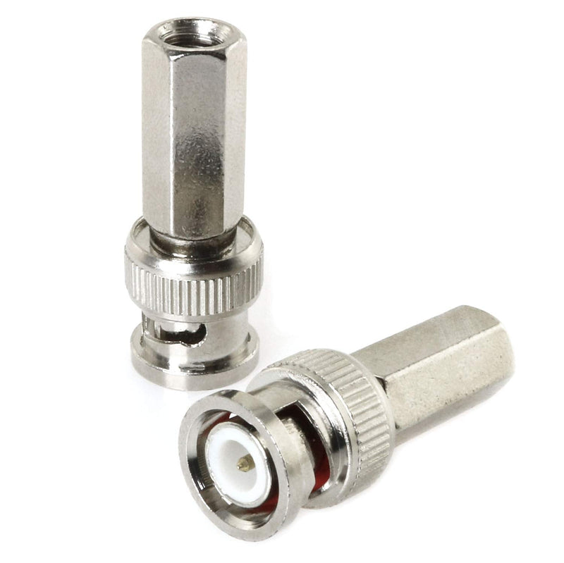 E-outstanding 4PCS Twist on BNC Male RG59 Coax Coaxial Connectors Cable Adapters for CCTV Cameras Security Video Card
