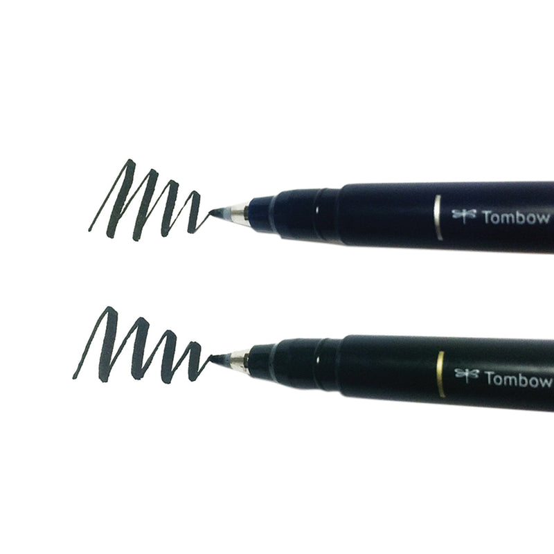 Tombow 62038 Fudenosuke Brush Pen, 2-Pack. Soft and Hard Tip Fudenosuke Brush Pens for Calligraphy and Art Drawings Black