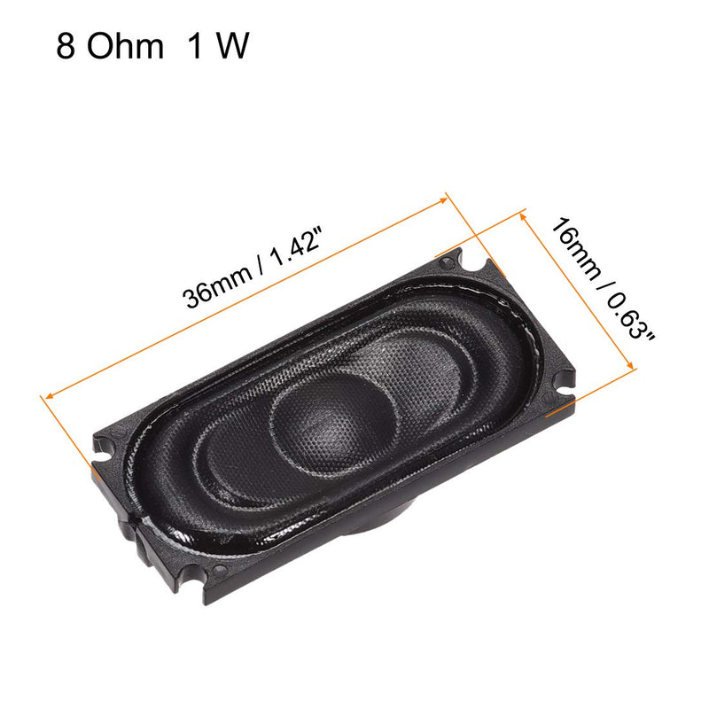 uxcell 1W 8 Ohm DIY Magnetic Speaker 16mm X 36mm Square Shape Replacement Loudspeaker for Laptop