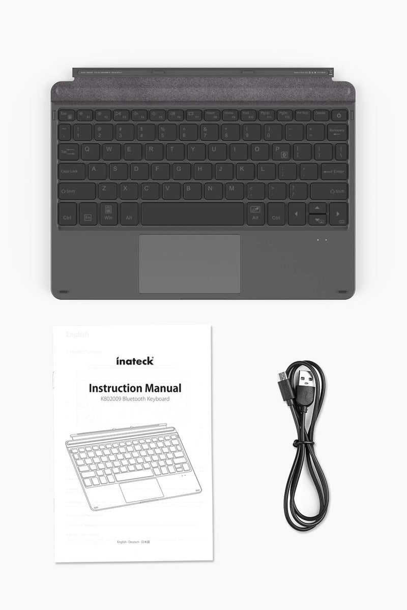 Inateck Surface Go Keyboard, Bluetooth 5.1, 7-Color Backlight, Compatible with Surface Go 3 (2021 Latest) / Surface Go 2 /Surface Go, KB02009 Black 10.5 in